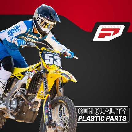 Polisport Motocross (MX) Restyling Side Panels for Suzuki DR-Z400 (2000-24) Dirt Bike - OEM Quality, Durable, Flexible & Perfect Fit - Black