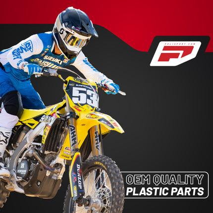 Polisport Motocross (MX) Restyling Side Panels for Suzuki DR-Z400 (2000-24) Dirt Bike - OEM Quality, Durable, Flexible & Perfect Fit - White