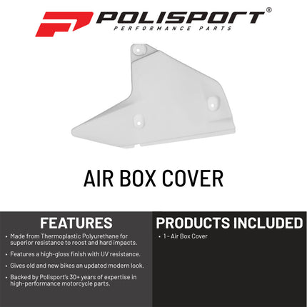 Polisport Restyle Airbox Cover-Modern Upgrade for Suzuki DRZ400, DRZ400S, DRZ400SM Dual Sport & Supermoto Bikes (00-25)  - High-Impact White Polypropylene, Superior Durability, Easy OEM Installation