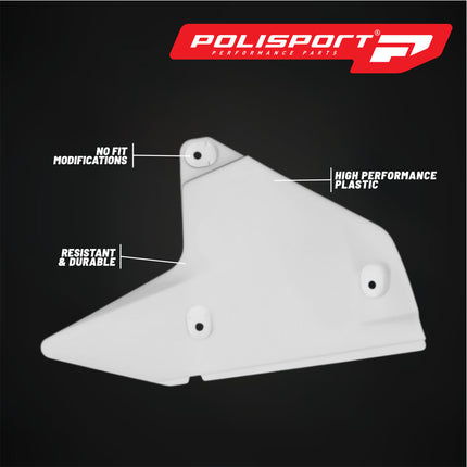 Polisport Restyle Airbox Cover-Modern Upgrade for Suzuki DRZ400, DRZ400S, DRZ400SM Dual Sport & Supermoto Bikes (00-25)  - High-Impact White Polypropylene, Superior Durability, Easy OEM Installation