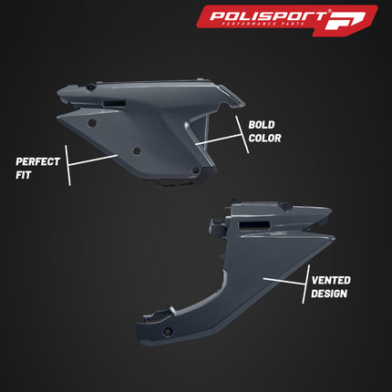 Polisport Motocross (MX) Replica Plastics Side Panels for Sherco SE/SEF (2025) Dirt Bike - OEM Quality, Durable, Flexible & Perfect Fit - Nardo Grey