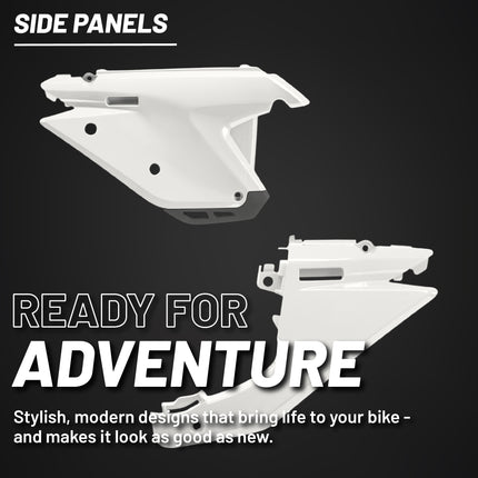 Polisport Motocross (MX) Replica Plastics Side Panels for Sherco SE/SEF (2025) Dirt Bike - OEM Quality, Durable, Flexible & Perfect Fit - White