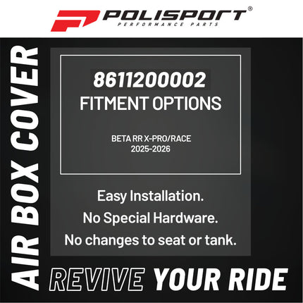 Polisport Airbox Cover for Beta RR X-Pro/Race (2025-2026) - OEM Fit - Durable Injection-Molded Plastic - Black