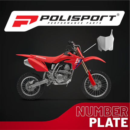 Polisport Motocross Motorcycles (MX) Number Plate for Honda CRF250R (2010-2013 & 2019-2023), CRF450R (2009-2012) Dirt Bikes - OEM Replica in Durable Gloss Polypropylene (DGP) - White