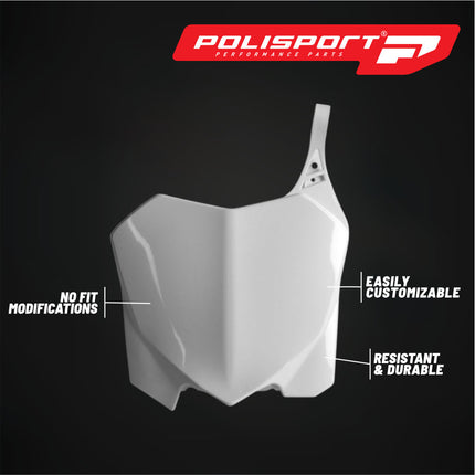 Polisport Motocross Motorcycles (MX) Number Plate for Honda CRF250R (2010-2013 & 2019-2023), CRF450R (2009-2012) Dirt Bikes - OEM Replica in Durable Gloss Polypropylene (DGP) - White