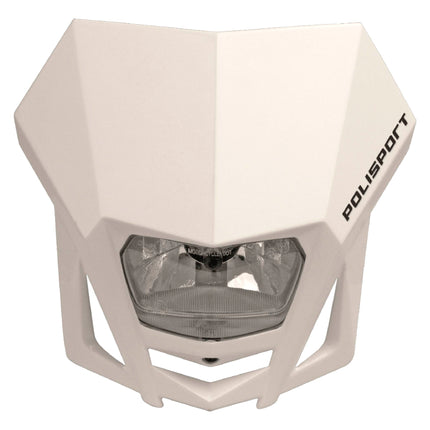 Polisport LMX Halogen Motorcycle Headlight - Universal Fitment,  Powerful and Durable Front Light for Enduro, Off-Road, and Street Bikes - Superior Night Visibility with Bright Halogen Bulb - White