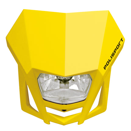 Polisport LMX Halogen Motorcycle Headlight - Universal Fitment,  Powerful and Durable Front Light for Enduro, Off-Road, and Street Bikes - Superior Night Visibility with Bright Halogen Bulb - Yellow