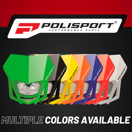 Polisport LMX Halogen Headlight for Motorcycles - Superior Night Riding Companion with Bright Halogen Lamp (Green)