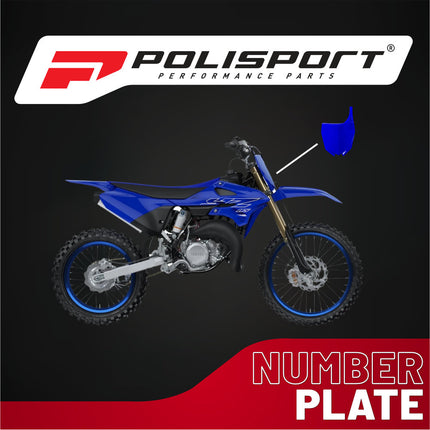 Polisport Motocross Motorcycles (MX) Number Plate for Yamaha YZ85 (2015-2024), YZ65 (2019-2024) Dirt Bikes - OEM Replica in Durable Gloss Polypropylene (DGP), Motocross Plastics - Blue