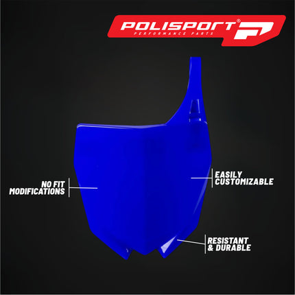 Polisport Motocross Motorcycles (MX) Number Plate for Yamaha YZ85 (2015-2024), YZ65 (2019-2024) Dirt Bikes - OEM Replica in Durable Gloss Polypropylene (DGP), Motocross Plastics - Blue