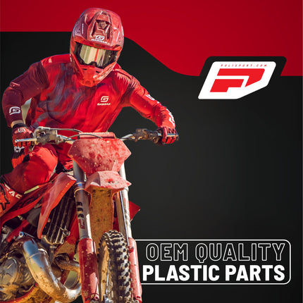 Polisport Motocross Motorcycles (MX) Number Plate - Fits GasGas MC 65 (21-2023) Dirt Bikes - OEM Replica in Durable Gloss Polypropylene (DGP), Motocross Plastics - Red