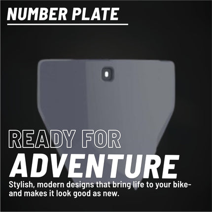 Polisport Motocross Motorcycles (MX) Number Plate for Husqvarna TC125, FC250/350/450 (2016-2018) Dirt Bikes - OEM Replica in Durable Gloss Polypropylene (DGP), Motocross Plastics - Grey