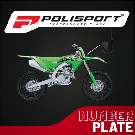 Polisport Motocross Motorcycles (MX) Number Plate for Kawasaki KX450F (2016-2024) / KX250F (2017-2024) Dirt Bikes - OEM Fit, Durable Injection-Molded Plastic - Race-Ready Replacement Plate, Black