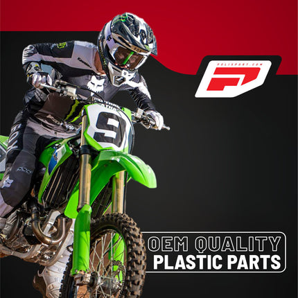 Polisport Motocross Motorcycles (MX) Number Plate for Kawasaki KX125 & KX250 (2003-2008) Dirt Bikes - Lightweight, Impact-Resistant Motocross Dirt Bike Fender Plate - White