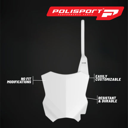 Polisport Motocross Motorcycles (MX) Number Plate for Kawasaki KX125 & KX250 (2003-2008) Dirt Bikes - Lightweight, Impact-Resistant Motocross Dirt Bike Fender Plate - White