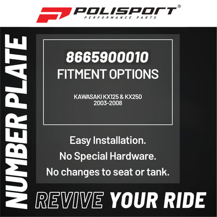 Polisport Motocross Motorcycles (MX) Number Plate for Kawasaki KX125 & KX250 (2003-2008) Dirt Bikes - Lightweight, Impact-Resistant Motocross Dirt Bike Fender Plate - Green