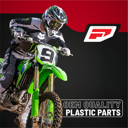 Polisport Motocross Motorcycles (MX) Number Plate for Kawasaki KX125 & KX250 (2003-2008) Dirt Bikes - Lightweight, Impact-Resistant Motocross Dirt Bike Fender Plate - Green