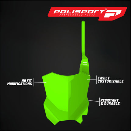 Polisport Motocross Motorcycles (MX) Number Plate for Kawasaki KX125 & KX250 (2003-2008) Dirt Bikes - Lightweight, Impact-Resistant Motocross Dirt Bike Fender Plate - Green