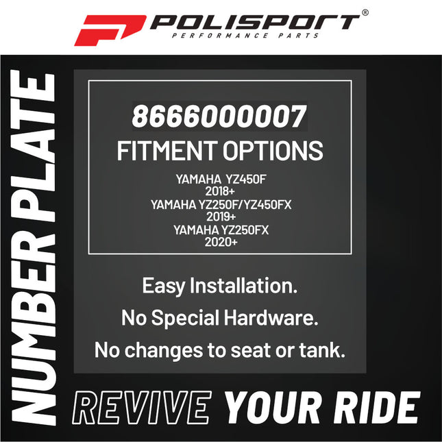 Polisport Motocross Motorcycles (MX) Number Plate for Yamaha YZ450F (2018-2022), YZ250F (2019-2023), YZ450FX (2019-2023), YZ250FX (2020-2024) Dirt Bikes - Motocross Dirt Bike Fender - Blue
