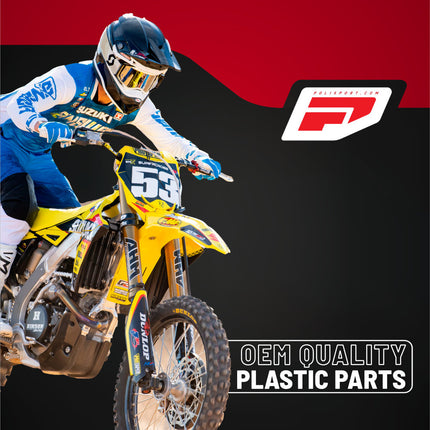 Polisport Motocross Motorcycles (MX) Number Plate for Suzuki RMZ450 (2018-2024) & RMZ250 (2019-2024) Dirt Bikes - Lightweight, Impact-Resistant Motocross Dirt Bike Fender Plate - Yellow
