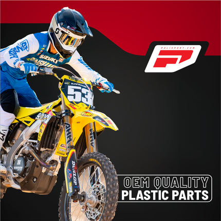 Polisport Motocross Motorcycles (MX) Number Plate for Suzuki RMZ450 (2018-2024) & RMZ250 (2019-2024) Dirt Bikes - Lightweight, Impact-Resistant Motocross Dirt Bike Fender Plate - White