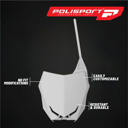 Polisport Motocross Motorcycles (MX) Number Plate for Suzuki RMZ450 (2018-2024) & RMZ250 (2019-2024) Dirt Bikes - Lightweight, Impact-Resistant Motocross Dirt Bike Fender Plate - White