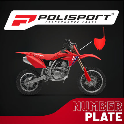 Polisport Motocross Motorcycles (MX) Number Plate for Honda CR125R & CR250R (2002-2007), CRF- (2018) Dirt Bikes - Inspired Design, Injection-Molded OEM Fit, High-Impact Resistance - Red