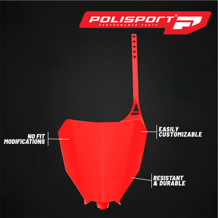 Polisport Motocross Motorcycles (MX) Number Plate for Honda CR125R & CR250R (2002-2007), CRF- (2018) Dirt Bikes - Inspired Design, Injection-Molded OEM Fit, High-Impact Resistance - Red