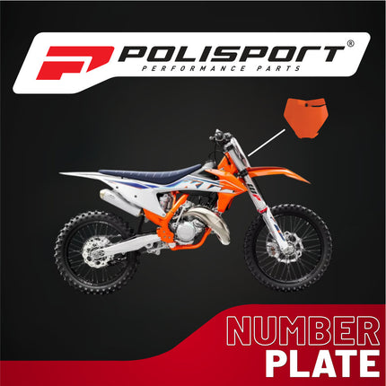 Polisport Motocross Motorcycles (MX) Number Plate for KTM SX125/150/250/300, SXF250/350/450, XC125/250/300, XCF250/350/450, SMR450 (2019-2022) Dirt Bikes - Orange