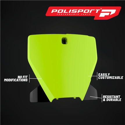 Polisport Motocross Motorcycles (MX) Number Plate for Husqvarna TC125, FC250, FC350, FC450 (2019) Dirt Bikes - Durable Gloss Polypropylene (DGP), High-Impact Resistance, Lightweight - Yellow