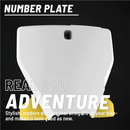 Polisport Motocross Motorcycles (MX) Number Plate for Husqvarna TC125, TC250, FC250/350/450, FX350/450, TX300 (2019-2022) Dirt Bikes -High-Impact Resistance, Lightweight - White