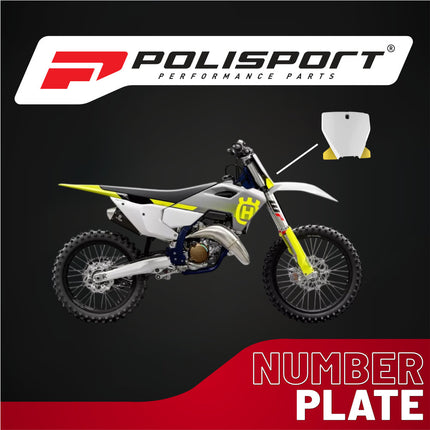Polisport Motocross Motorcycles (MX) Number Plate for Husqvarna TC125, TC250, FC250/350/450, FX350/450, TX300 (2019-2022) Dirt Bikes -High-Impact Resistance, Lightweight - White