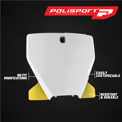 Polisport Motocross Motorcycles (MX) Number Plate for Husqvarna TC125, TC250, FC250/350/450, FX350/450, TX300 (2019-2022) Dirt Bikes -High-Impact Resistance, Lightweight - White