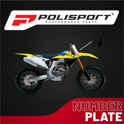 Polisport Motocross Motorcycles (MX) Number Plate for Suzuki RM125R & RM250R ( 2001-2008), RM-Z (2019) Dirt Bikes - Inspired Design, Injection-Molded OEM Fit, High-Impact Resistance, Black