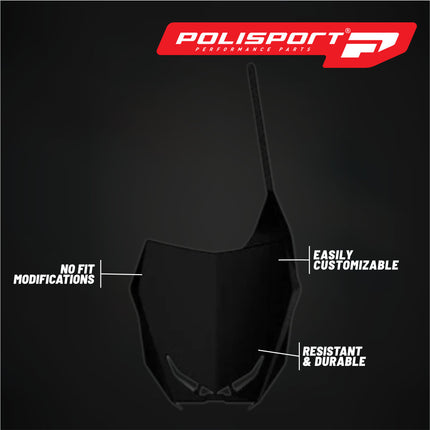 Polisport Motocross Motorcycles (MX) Number Plate for Suzuki RM125R & RM250R ( 2001-2008), RM-Z (2019) Dirt Bikes - Inspired Design, Injection-Molded OEM Fit, High-Impact Resistance, Black