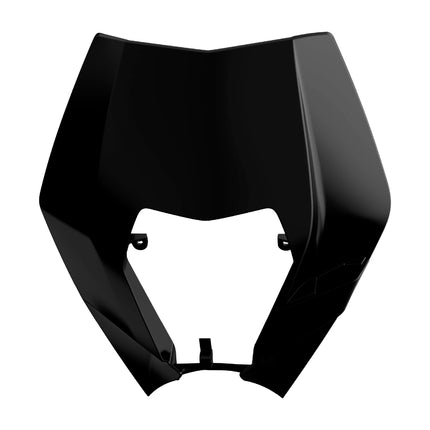 Polisport Headlight Mask for Motorbikes, Motocross, Motorcycles (MX, Enduro Racing & Riding) - Fits KTM EXC/EXC?F/XC?W/XCF?W (2008-13) - OEM?Fit Impact-Resistant Plastic, Durable and Flexible - Blk