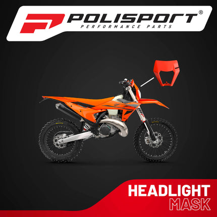 Polisport Headlight Mask for Motorbikes, Motocross, Motorcycles (MX, Enduro Racing & Riding) - Fits KTM EXC/EXC-F/XC-W/XCF-W(2017-19) - OEM?Fit Impact-Resistant Plastic, Durable and Flexible- Org