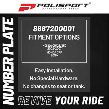Polisport Motocross Motorcycles (MX) Number Plate for Honda CRF250R (2018-2021), CRF250RX (2019-2021), CRF450R & CRF450RX (2017-2020) Dirt Bikes -  High-Impact Resistance - Red
