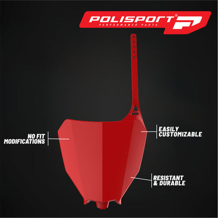 Polisport Motocross Motorcycles (MX) Number Plate for Honda CRF250R (2018-2021), CRF250RX (2019-2021), CRF450R & CRF450RX (2017-2020) Dirt Bikes -  High-Impact Resistance - Red