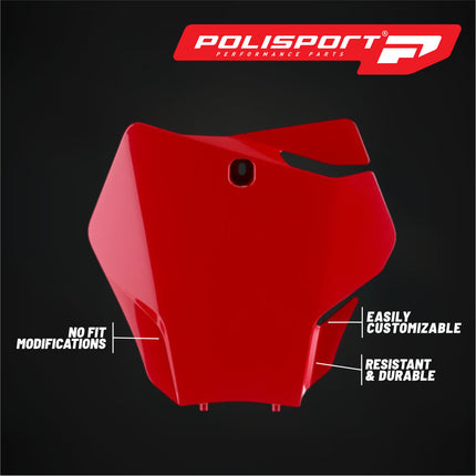 Polisport Motocross Motorcycles (MX) Number Plate for GasGas EX125/250/300 (2022-2023) , EX-F250/300/350/450, EC250/300/350F (2021-2023) , MC125/250F/450F (2021-2023) Dirt Bikes - Red