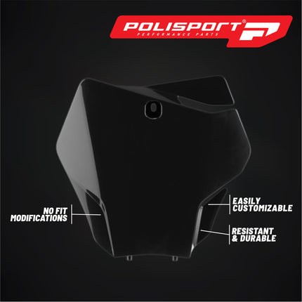 Polisport Motocross Motorcycles (MX) Number Plate for GasGas EX125/250/300 (2022-2023) , EX-F250/300/350/450, EC250/300/350F (2021-2023) , MC125/250F/450F (2021-2023) Dirt Bikes - Black