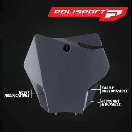 Polisport Motocross Motorcycles (MX) Number Plate for GasGas EX125/250/300 (2022-2023) , EX-F250/300/350/450, EC250/300/350F (2021-2023) , MC125/250F/450F (2021-2023) Dirt Bikes - Grey