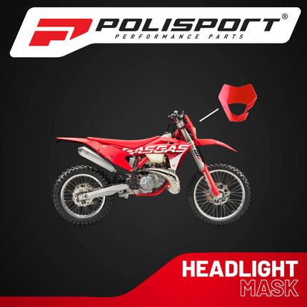 Polisport Headlight Mask for Motorbikes, Motocross, Motorcycles (MX, Enduro Racing & Riding) - Fits GasGas EC/EC-F (2021-23) - OEM?Fit Impact-Resistant Plastic, Durable and Flexible- Red