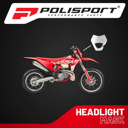 Polisport Headlight Mask for Motorbikes, Motocross, Motorcycles (MX, Enduro Racing & Riding) - Fits GasGas EC/EC-F (2021-23) - OEM?Fit Impact-Resistant Plastic, Durable and Flexible- White