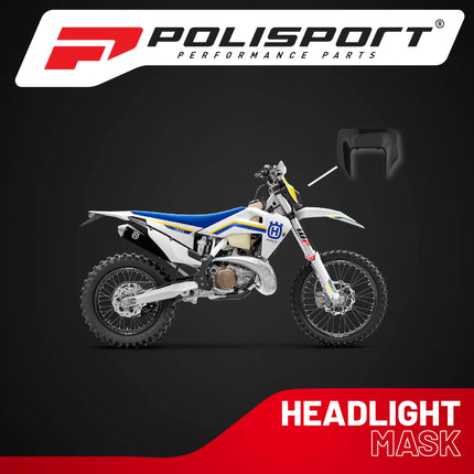 Polisport Headlight Mask for Motorbikes, Motocross, Motorcycles (MX, Enduro Racing & Riding) - Fits Husqvarna TE/FE (2020-23) - OEM?Fit Impact-Resistant Plastic, Durable and Flexible- Black