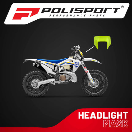 Polisport Headlight Mask for Motorbikes, Motocross, Motorcycles (MX, Enduro Racing & Riding) - Fits Husqvarna TE/FE (2020-22) - OEM?Fit Impact-Resistant Plastic, Durable and Flexible- Flo Yellow