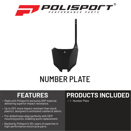 Polisport Motocross Motorcycles (MX) Number Plate for Honda CRF450R & CRF450RX (2021-2024), CRF250R, CRF250RX, CRF450R, CRF450RX, CRF450RL (2022-2024) Dirt Bikes - Black