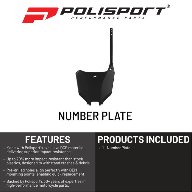 Polisport Motocross Motorcycles (MX) Number Plate for Honda CRF450R & CRF450RX (2021-2024), CRF250R, CRF250RX, CRF450R, CRF450RX, CRF450RL (2022-2024) Dirt Bikes - Black