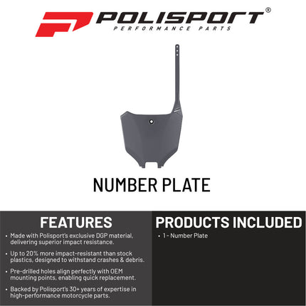 Polisport Motocross Motorcycles (MX) Number Plate for Honda CRF450R & CRF450RX (2021-2024), CRF250R, CRF250RX, CRF450R, CRF450RX, CRF450RL (2022-2024) Dirt Bikes - Grey