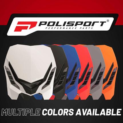 Polisport E-Blaze LED Motorcycle Headlight - Ultra-Slim, Customizable Design with Adjustable High/Low Beams - Lightweight, Durable Housing for Street, Dirt Bike, Enduro & Motocross - Wh/Blk